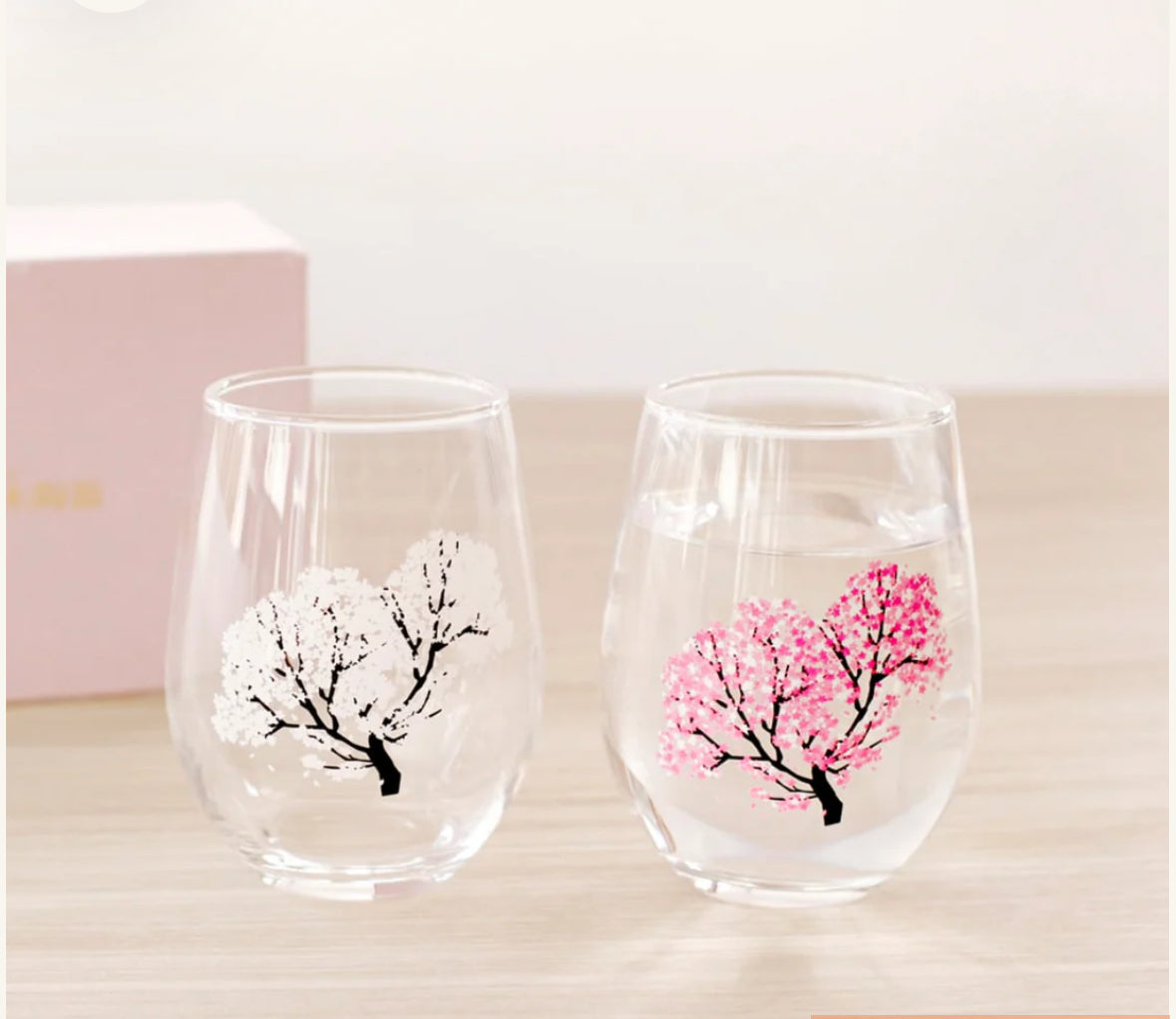 Japan Coring Change Sakura Whisky Parir Glass（Gift Box）