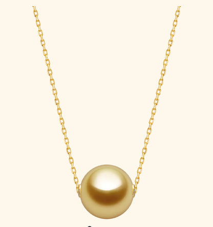 South Sea Golden Pearl 18K Gold Simple Style Design Classic Necklace