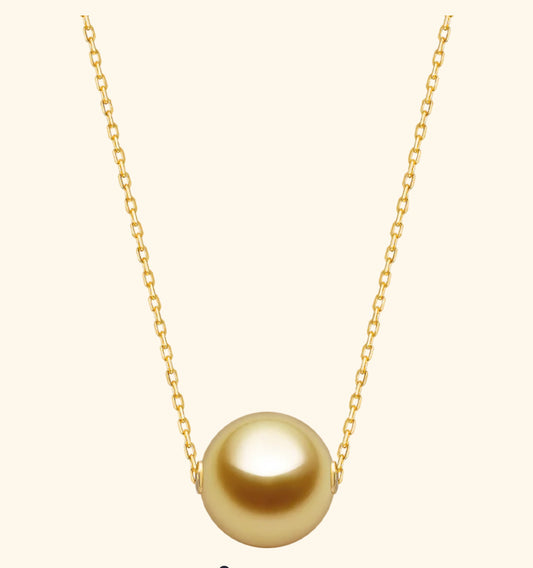 South Sea Golden Pearl 18K Gold Simple Style Design Classic Necklace