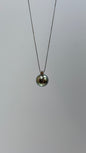 大溪地戴妃项链Diana-Inspired Tahitian Pearl Pendant with 11mm Pearl, 18k White Gold, and 0.1 Carat