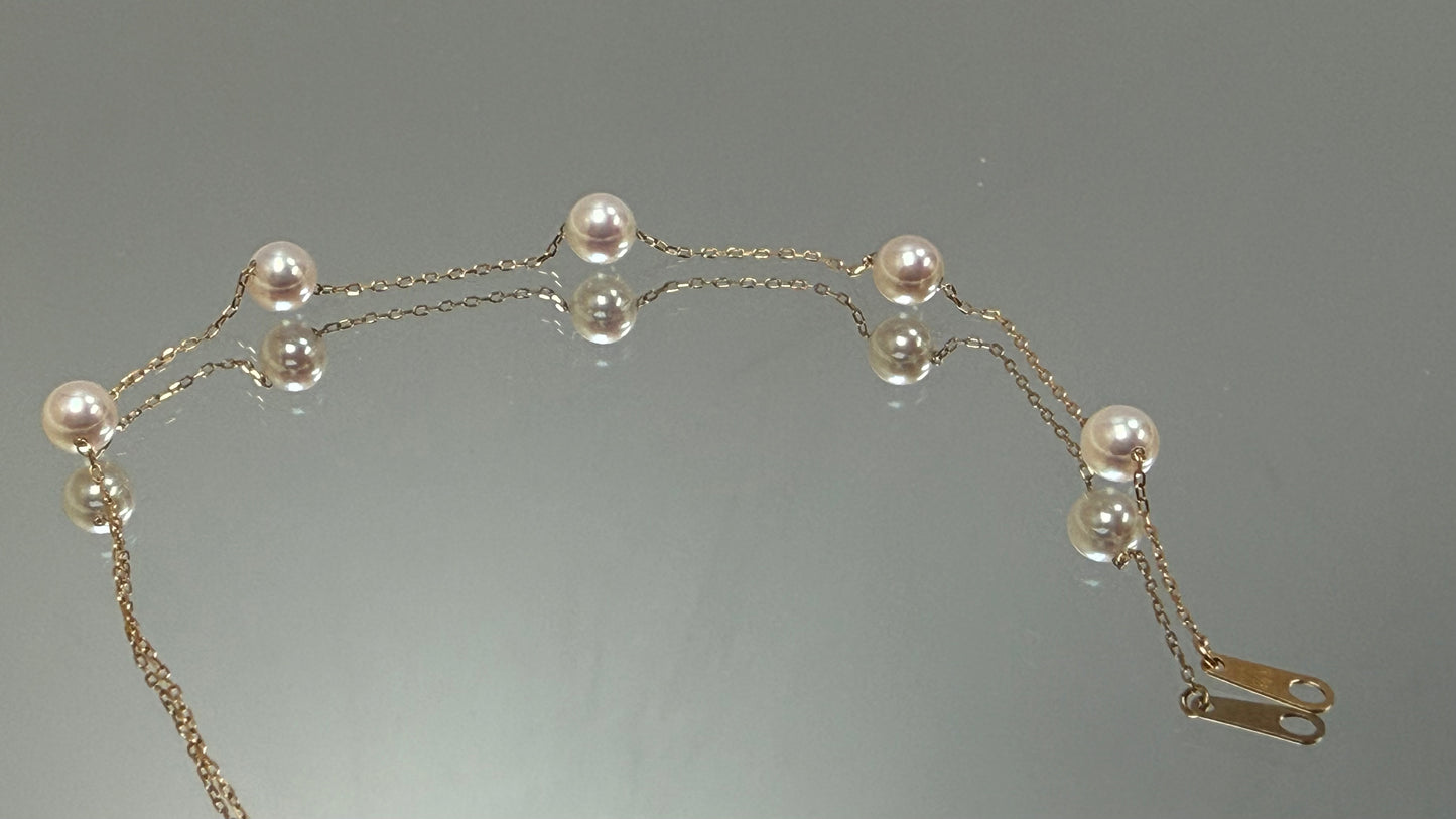 Akoya Gypsophila bracelet . 满天星手链. akoya5mm 、K18