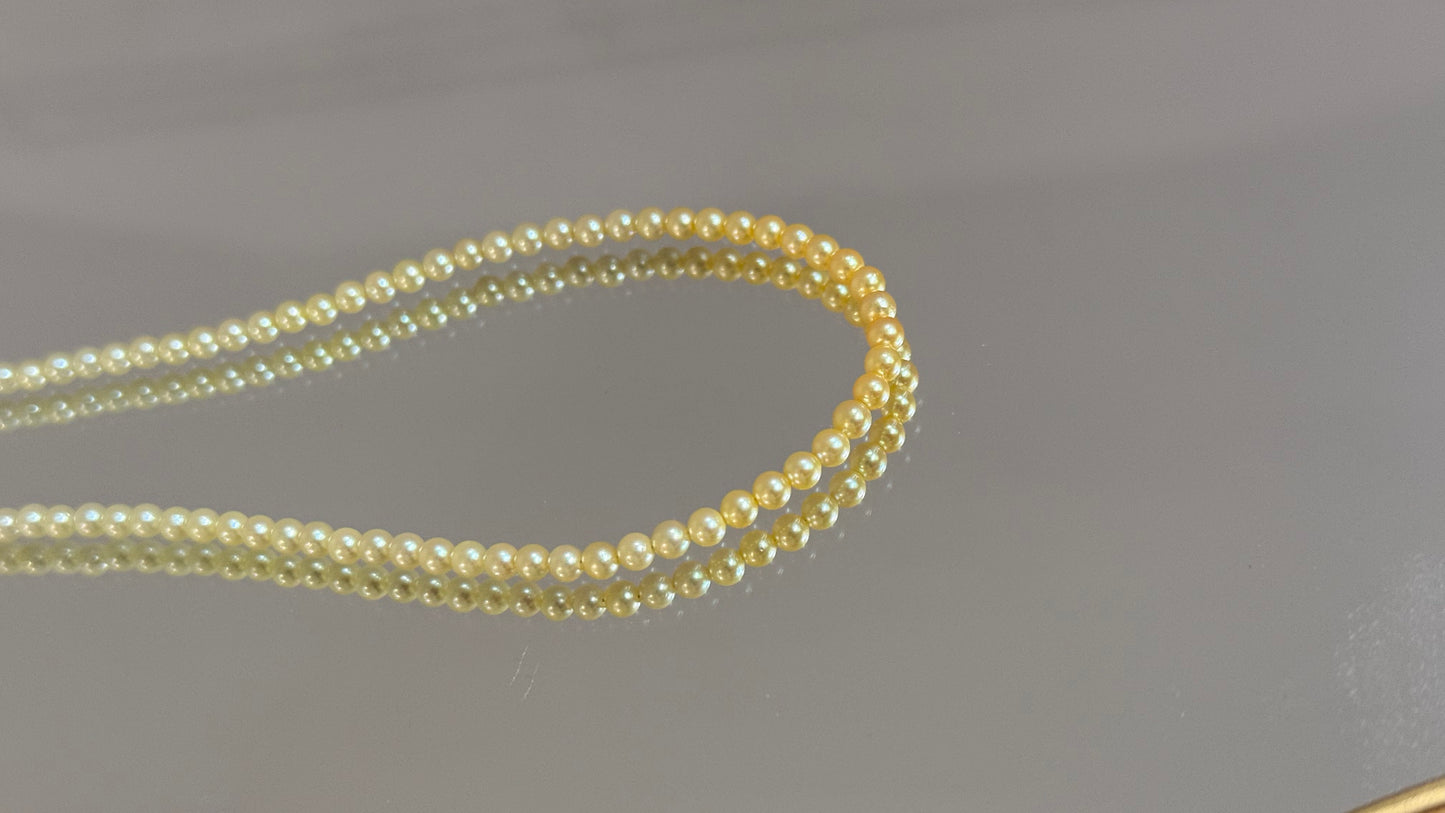 羽金黄渐变小米珠3-3.5mm