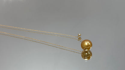 路路通项链. 南洋金珠10-11mm、D-0.05、18k