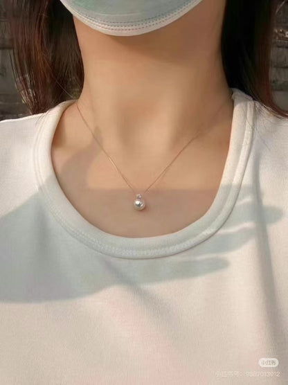 澳白戴妃款吊坠 维纳斯真科研一级大证书·点位10.8mm•D-0.10ct肉眼正圆·最强极光、冷白光·皮厚1.4mm经典戴妃款 18K 金镶嵌