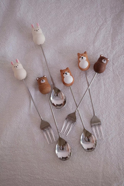 Japan plumpy Dessert Animal Spoon & Fork （ 勺子& 叉子）