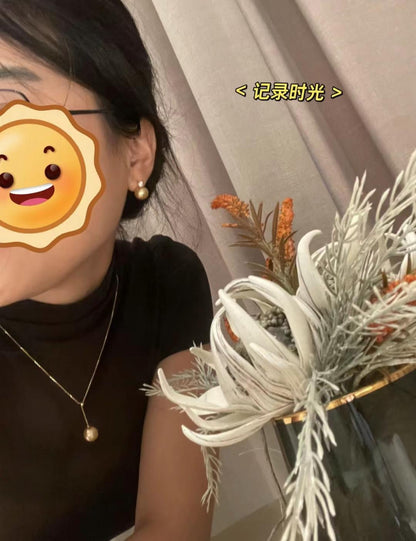11.0mm Rich Golden South Sea Pearl Y-Necklace with 18K Gold Chain