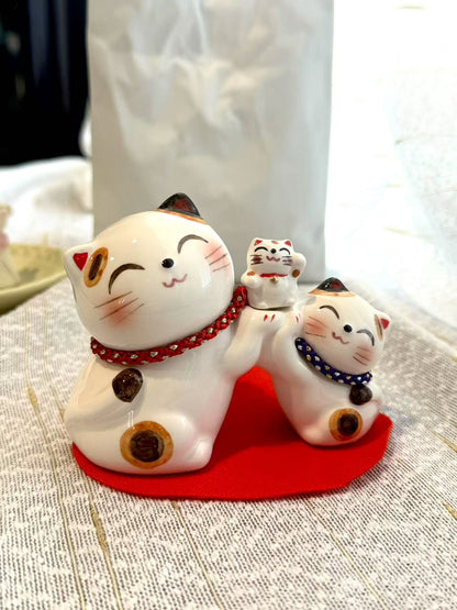 幸福全家白猫存钱罐招财猫